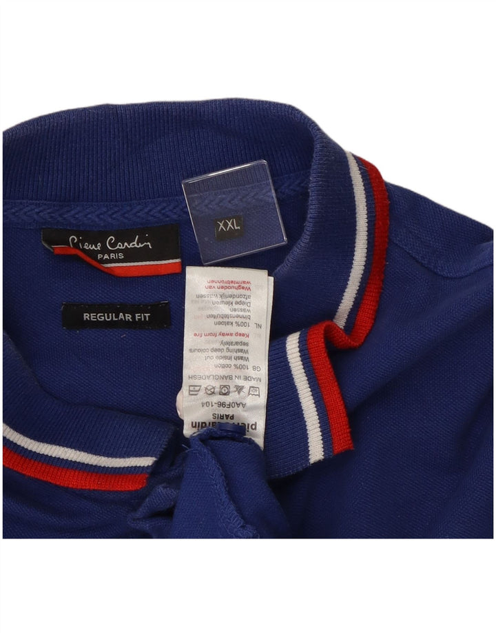 Męska koszulka polo Pierre Cardin o regularnym kroju, 2XL, niebieska, bawełniana
