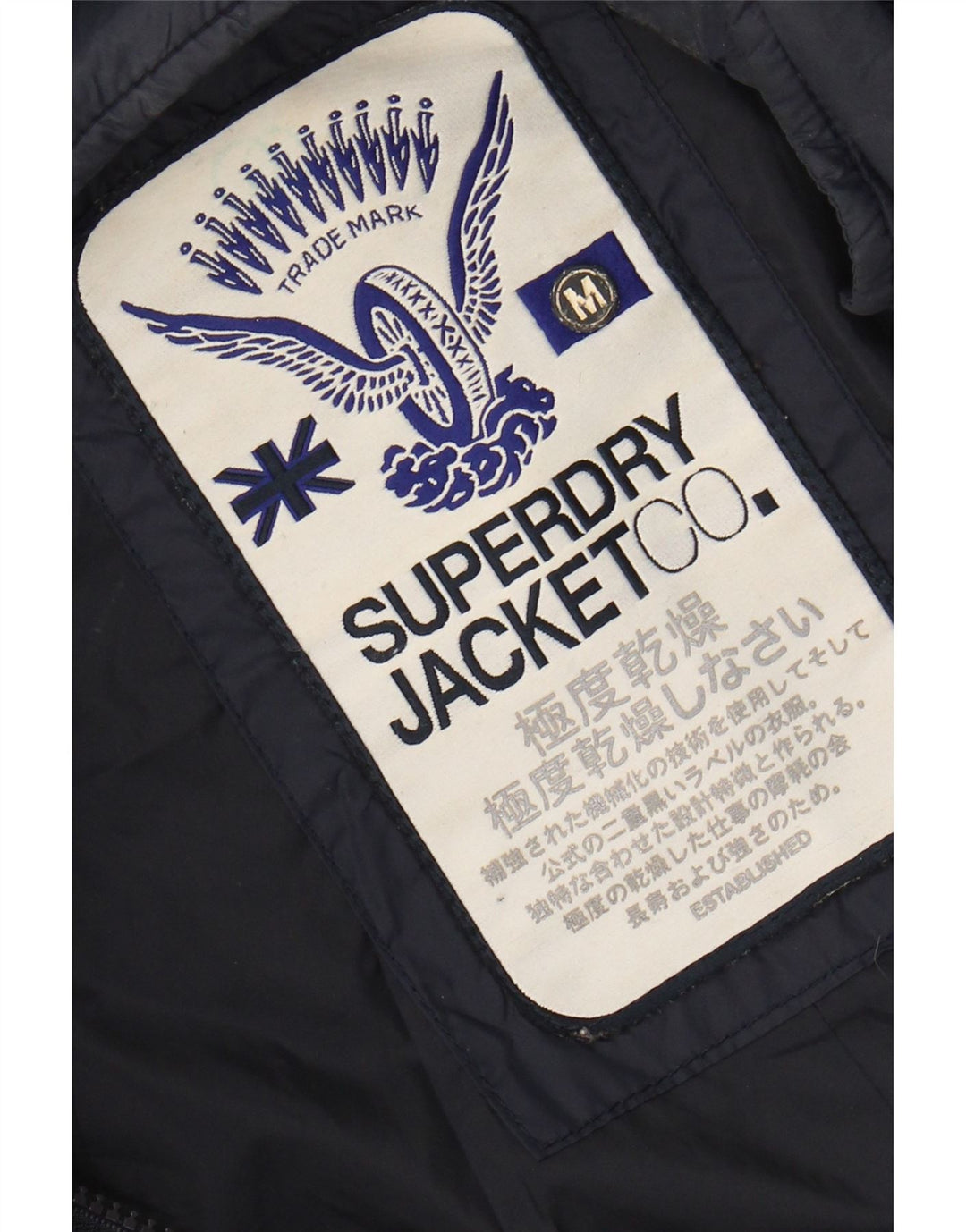 Damska pikowana kurtka Superdry UK 12, średni granat