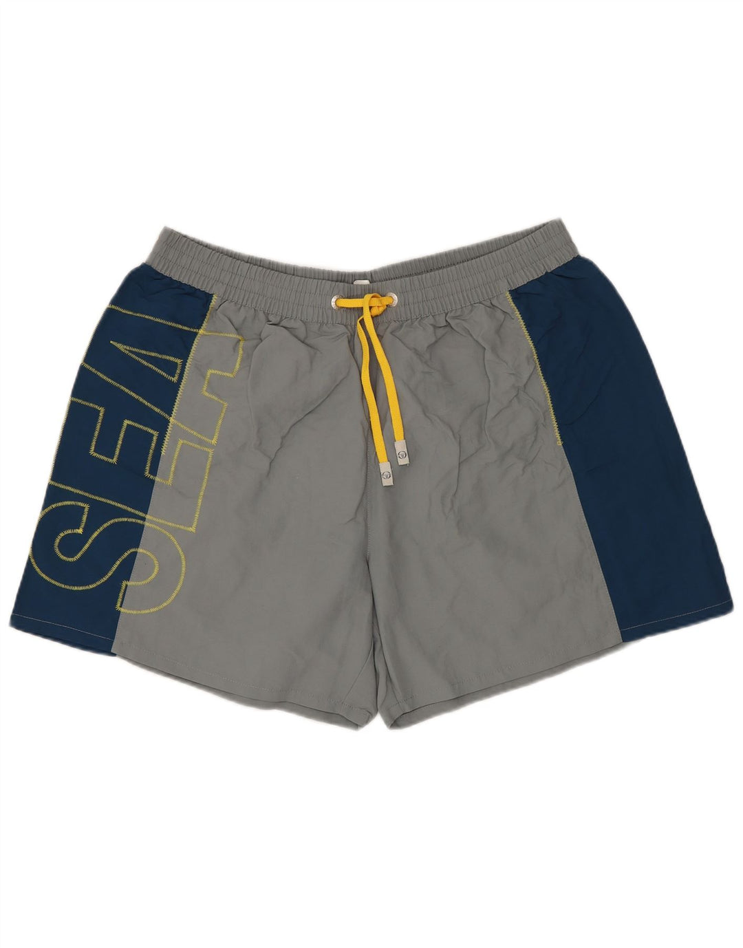 Męskie spodenki kąpielowe SERGIO TACCHINI z grafiką XL, szary poliamid z blokami kolorów