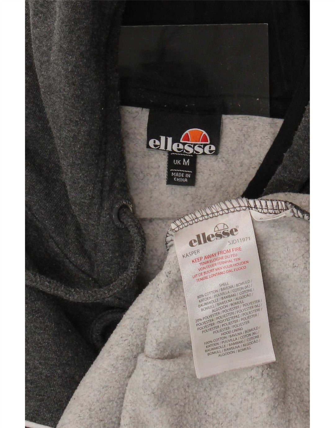 Damski sweter z kapturem Ellesse, średnioszary, bawełniany