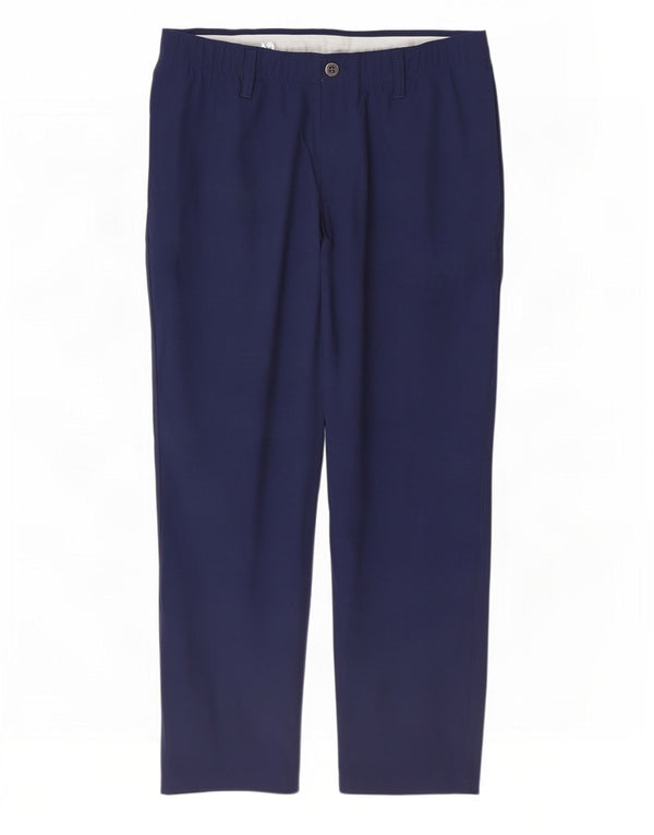 Under Armour Mens Slim Chino Trousers W36 L30 Navy Blue Polyester