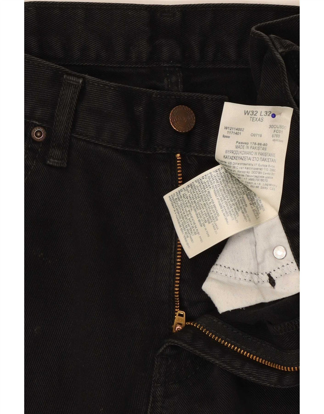 Męskie jeansy Wrangler Texas Straight W32 L32, czarne, bawełniane
