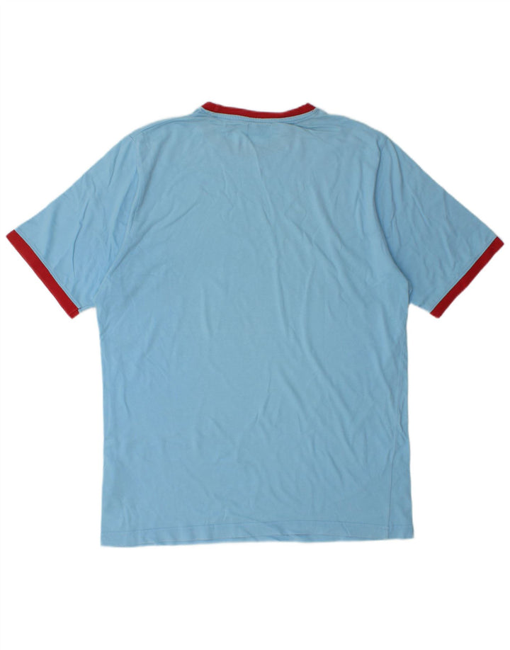 T-shirt męski Kappa, duży, niebieski, bawełniany z blokami kolorów