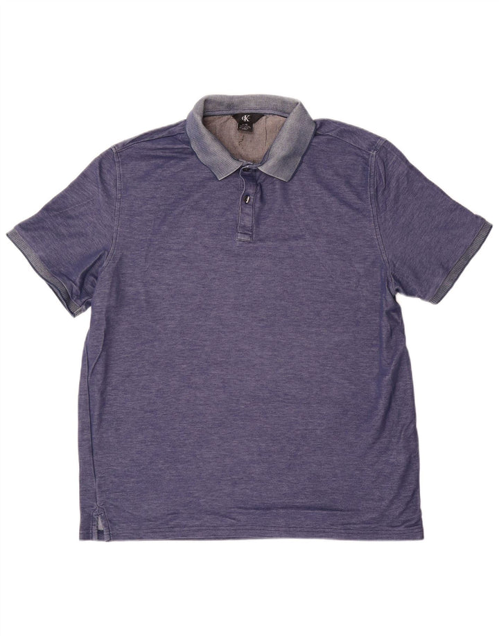 Męska koszulka polo CALVIN KLEIN, duża, niebieska, bawełniana