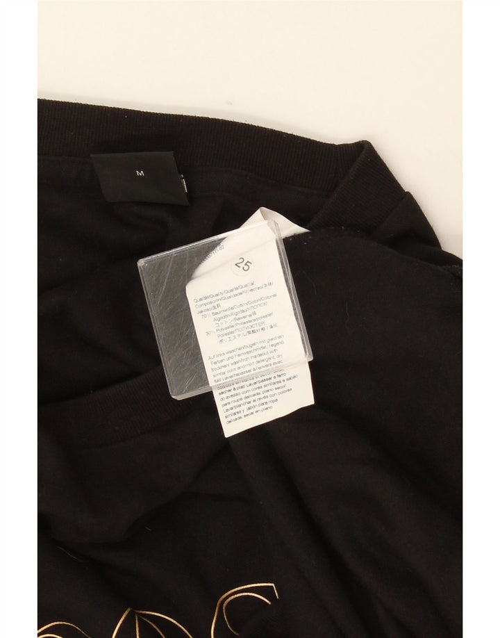 Męska bluza z grafiką HUGO BOSS, średnia czarna bawełna