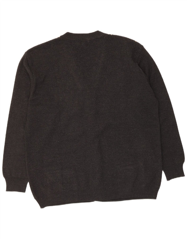 Bernardi Męski sweter rozpinany IT 54 XL Szary Argyle/diamentowa wełna