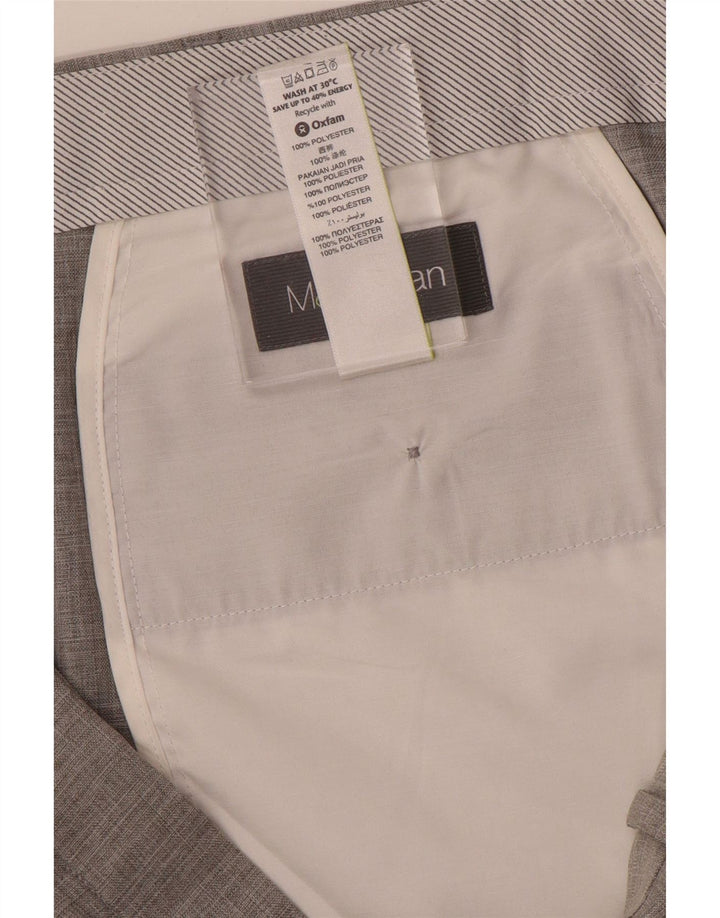 Marks & Spencer Męskie proste spodnie garniturowe W42 L33 Szary poliester