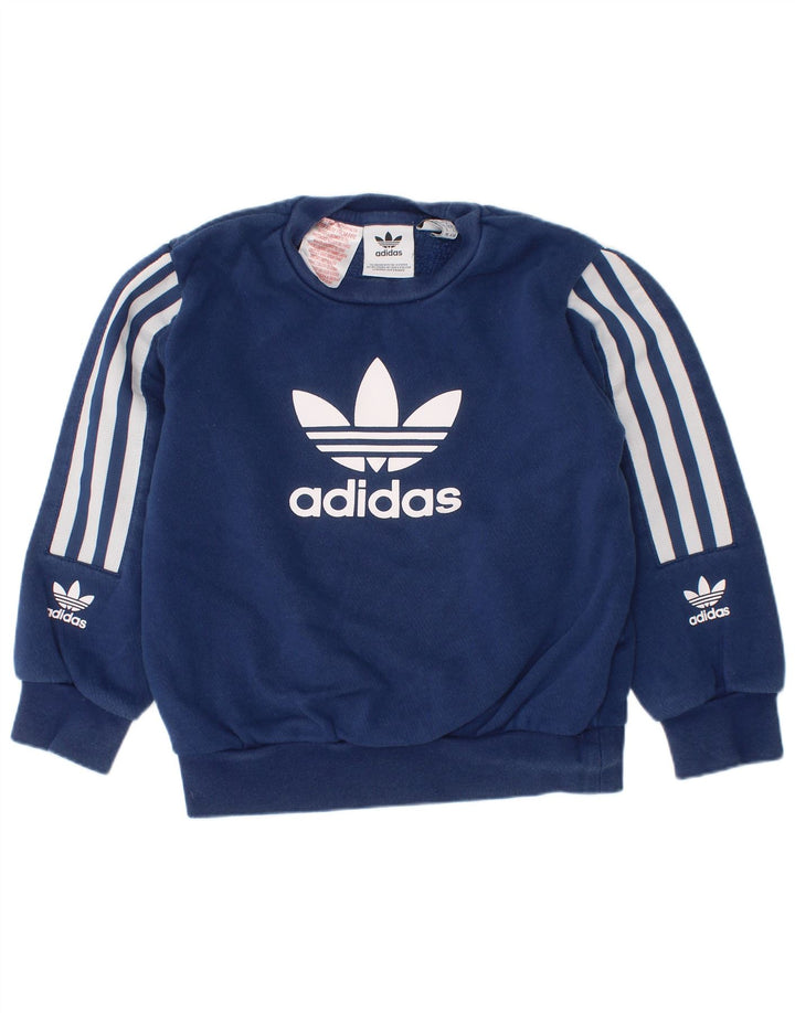 Bluza chłopięca Adidas z grafiką, 4-5 lat, granatowa, bawełniana