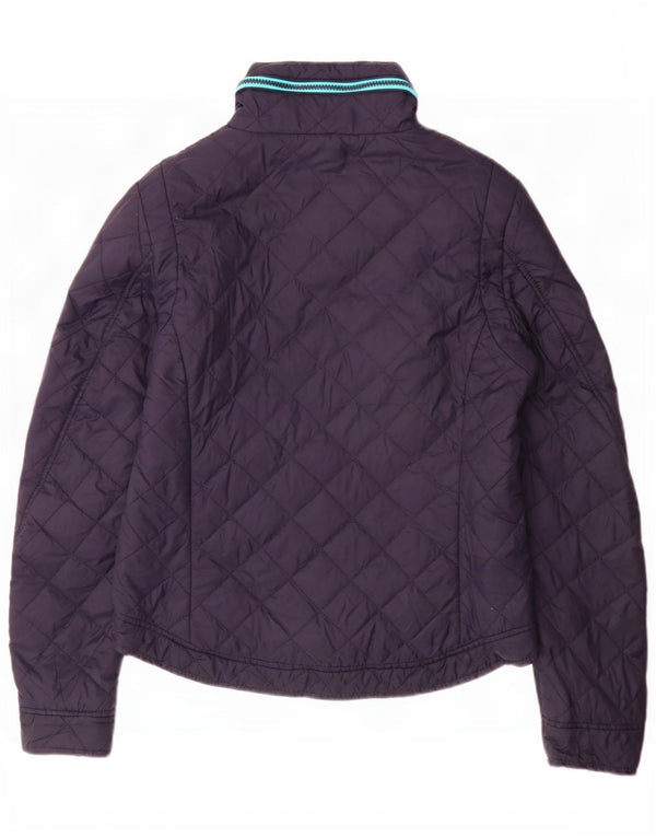 Damska pikowana kurtka z kapturem Superdry UK 16, duża, granatowa, nylonowa