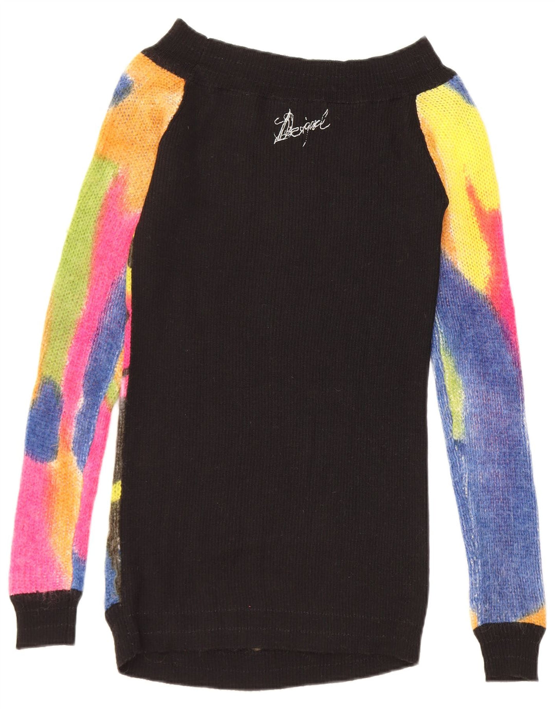 Damski sweter Desigual z dekoltem w łódkę UK 12, średni, wielokolorowy