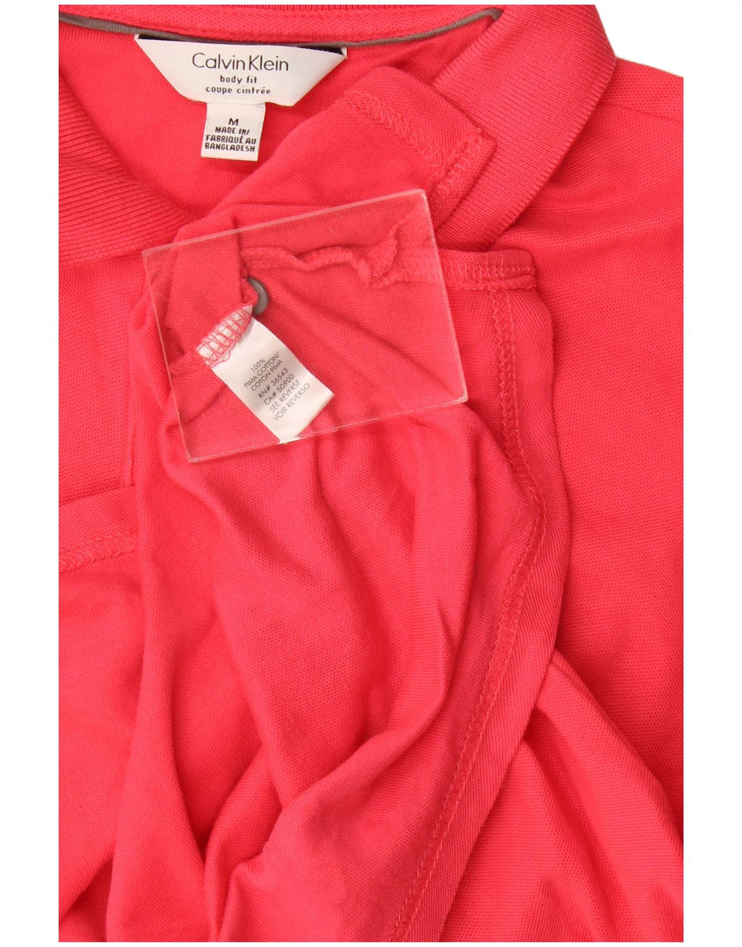 Męska koszulka polo Calvin Klein o dopasowanym kroju, średnio czerwona, bawełniana