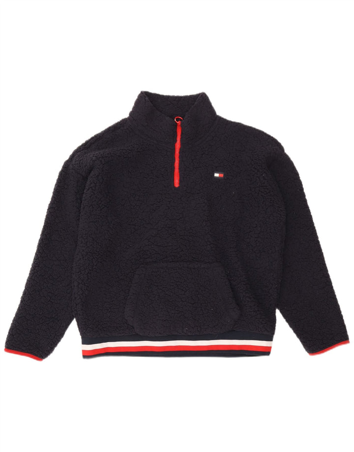Damski sweter polarowy TOMMY HILFIGER z zamkiem błyskawicznym, UK 18 XL, granatowy, poliester