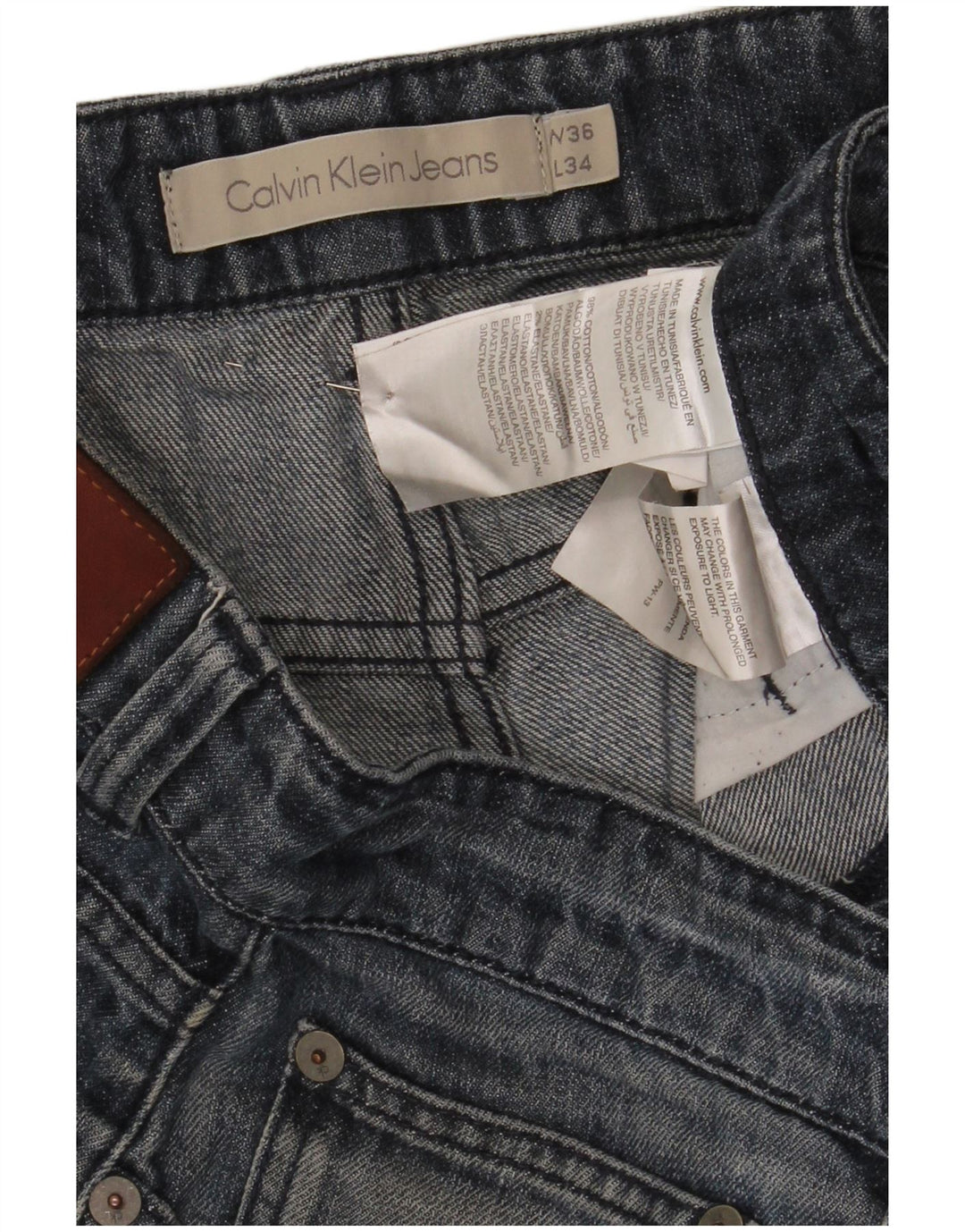 Męskie spodenki jeansowe Calvin Klein W36, duże, niebieskie, bawełniane
