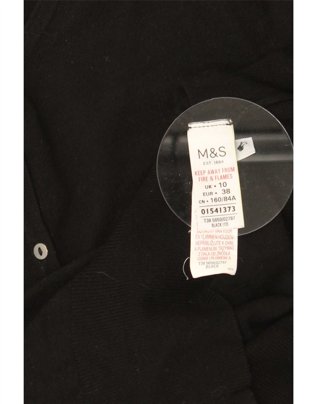 Marks & Spencer Damski sweter kardigan UK 10 Small, czarna wiskoza