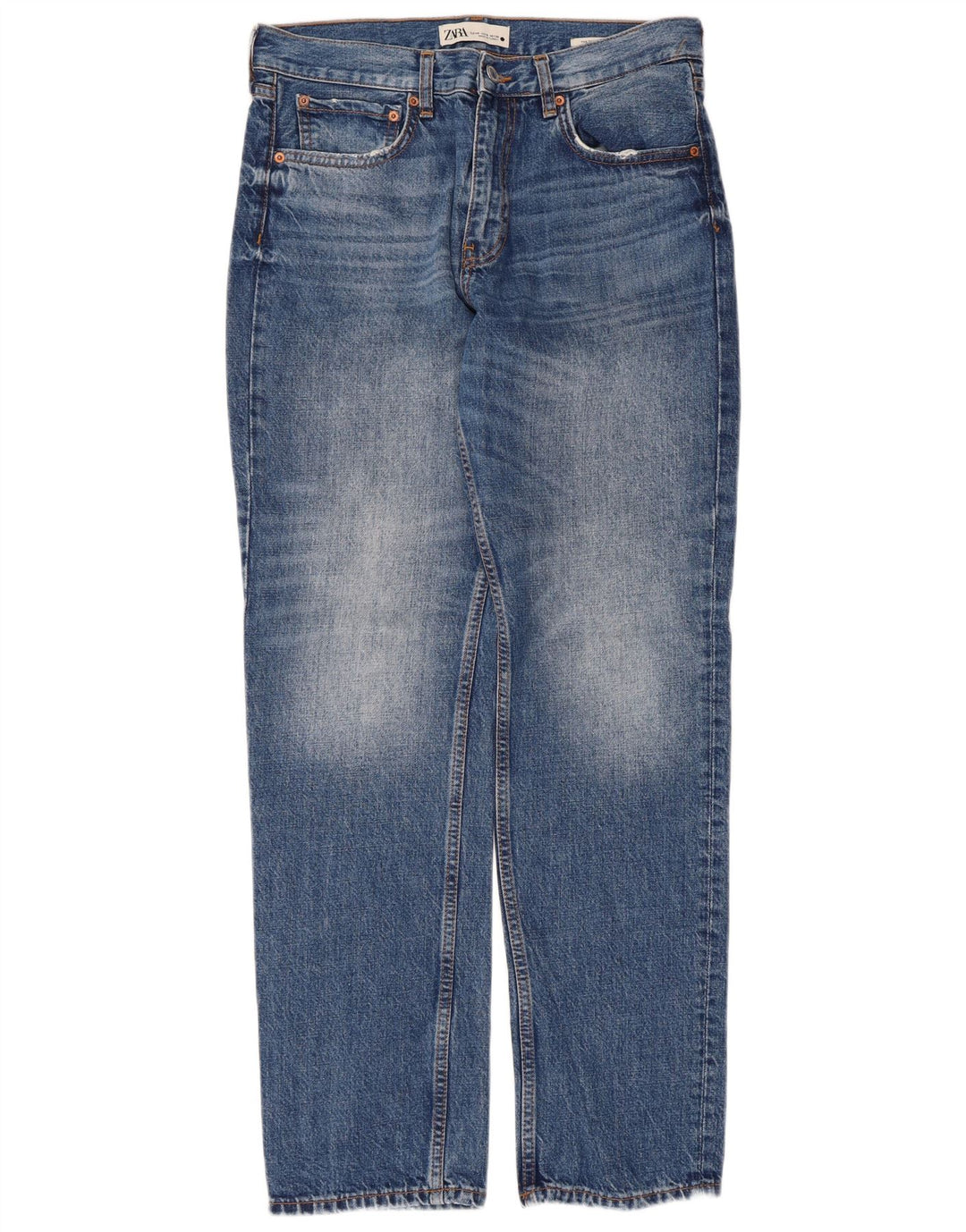 Damskie proste dżinsy Zara EU 40 Medium W30 L30 Niebieskie bawełniane
