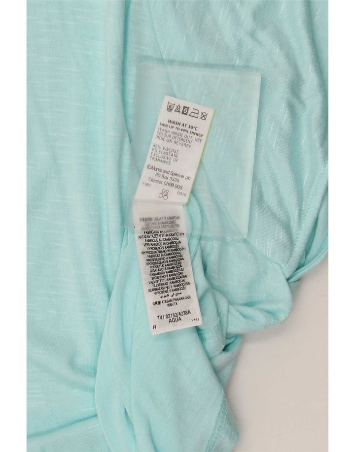 Bluzka damska Marks & Spencer UK 20 2XL Niebieska wiskoza z plamkami