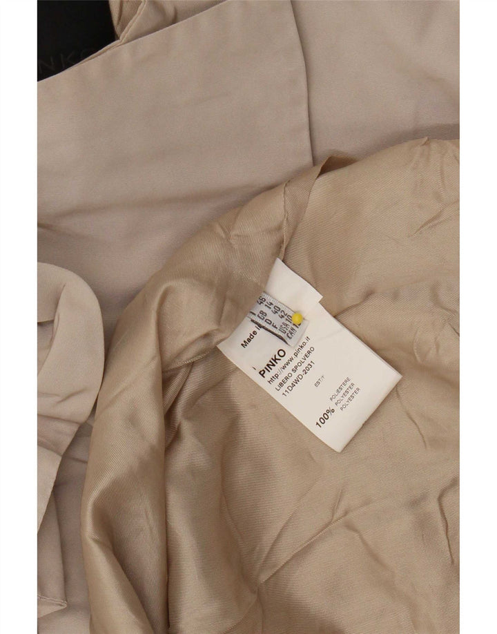 Damska marynarka Pinko Longline UK 14, duża, beżowa, poliester