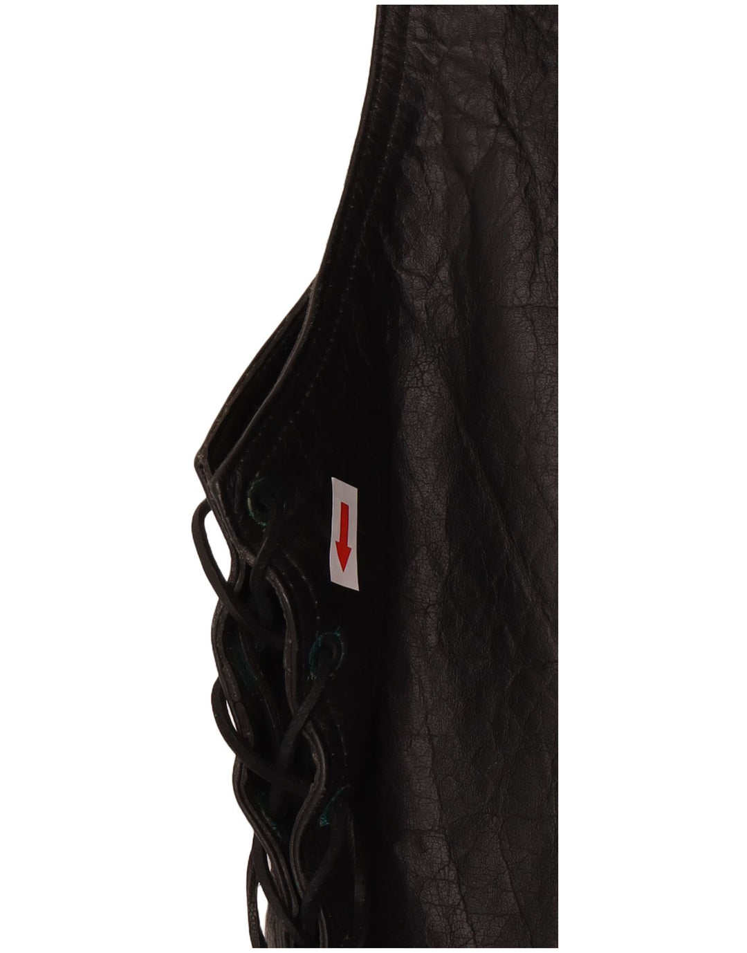 Vintage męska kamizelka skórzana w stylu western, mała czarna