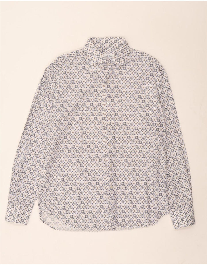 Koszula męska Ritz, rozmiar 44 17 1/2 XL, biała, bawełniana w kwiaty
