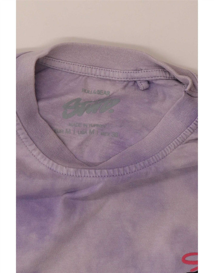 Męski T-shirt z grafiką Pull & Bear, średni fiolet Tie Dye