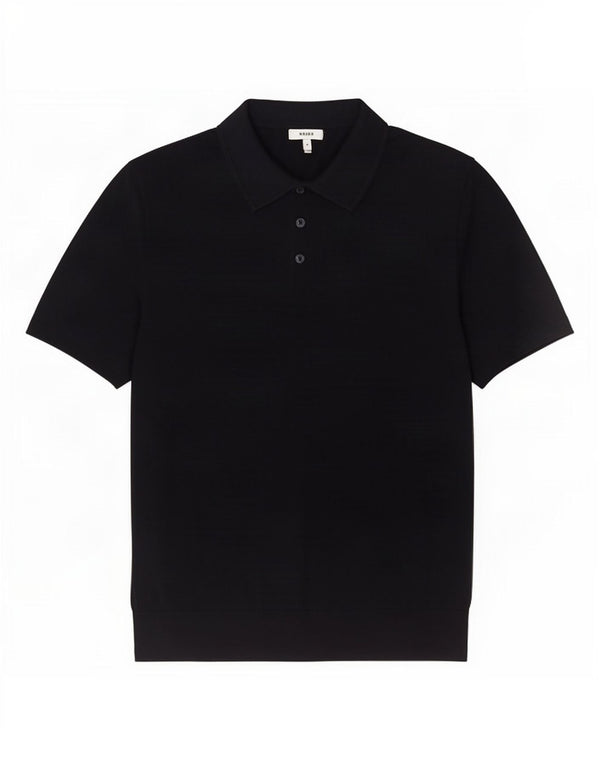 Męski sweter polo z krótkim rękawem Reiss, duży, granatowy, bawełniany