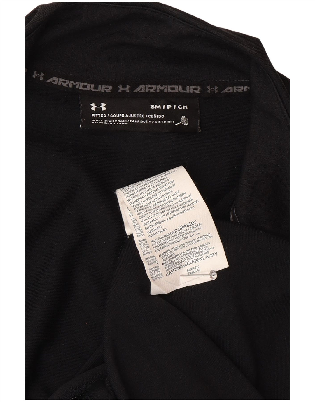 Męska dopasowana bluza dresowa Under Armour z grafiką, mała, czarna, poliestrowa