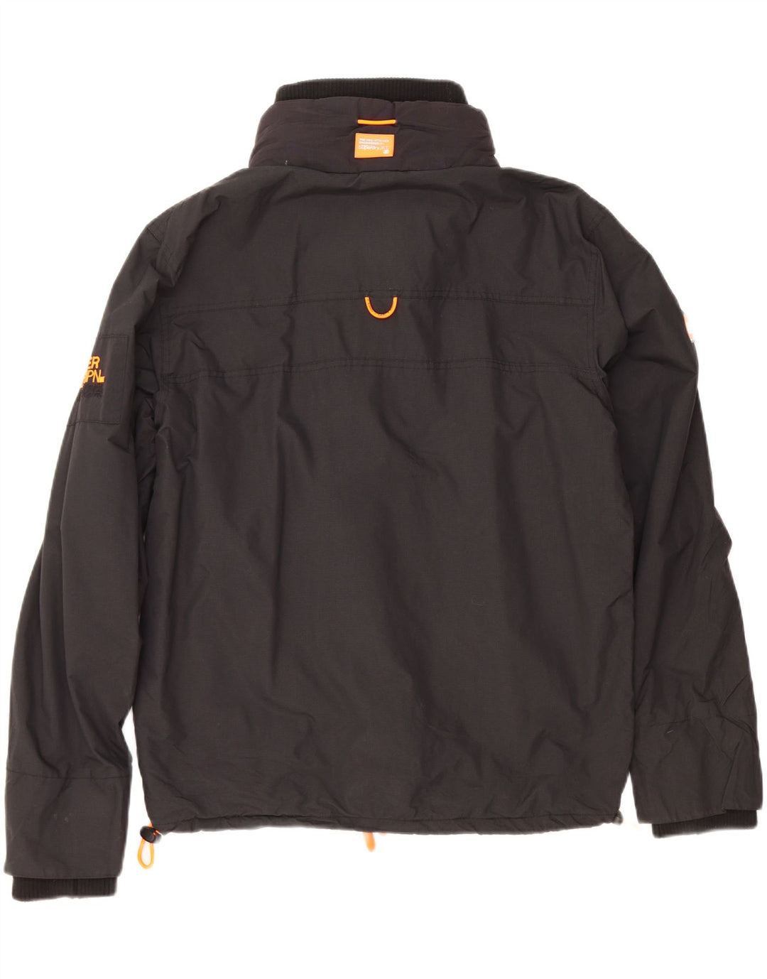 Damska kurtka wiatrówka Superdry UK 16, duża, czarna nylonowa