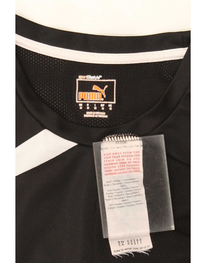 T-shirt męski Puma Top, średni czarny poliester z blokami kolorów