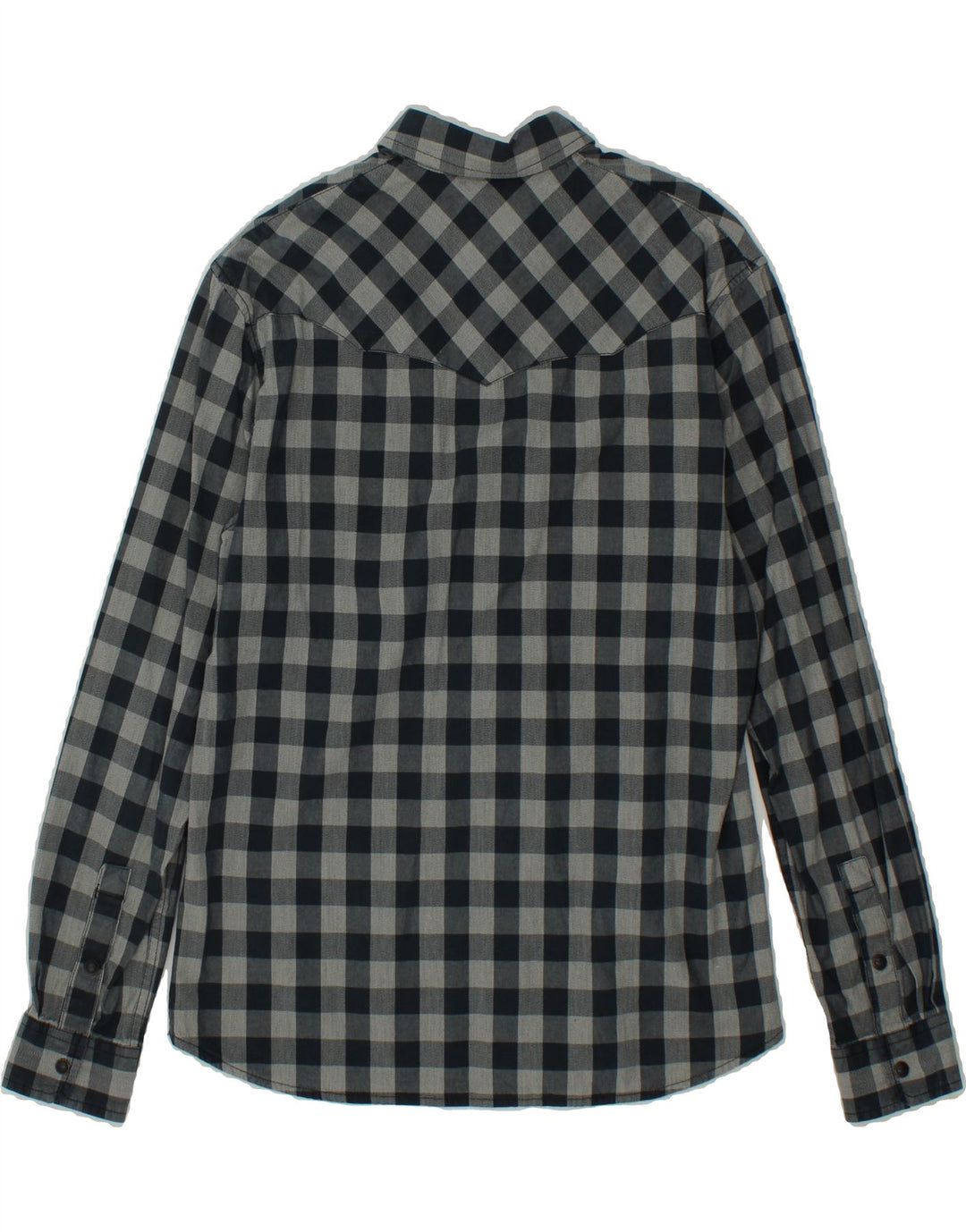 WRANGLER Mens Regular Fit Shirt Small Navy Blue Check Cotton Vintage Wrangler and Second-Hand Wrangler from Messina Hembry 