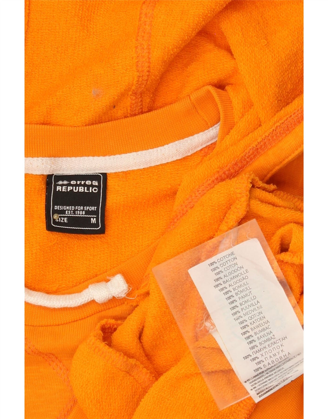 Męski sweter z kapturem ERREA z grafiką, średniej wielkości pomarańczowa bawełna
