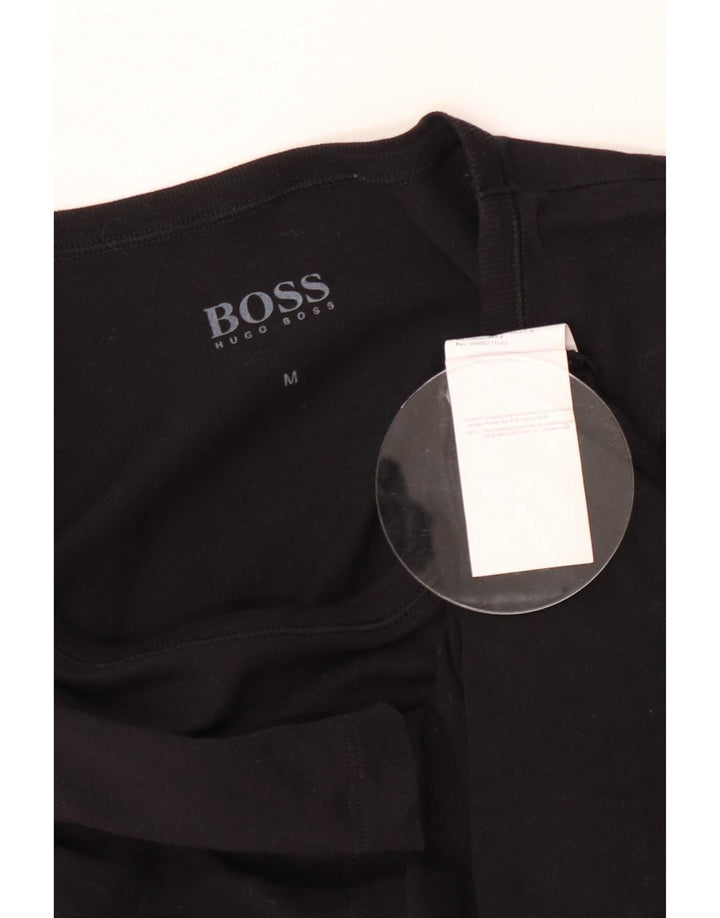 T-shirt męski Hugo Boss, średni czarny, bawełniany