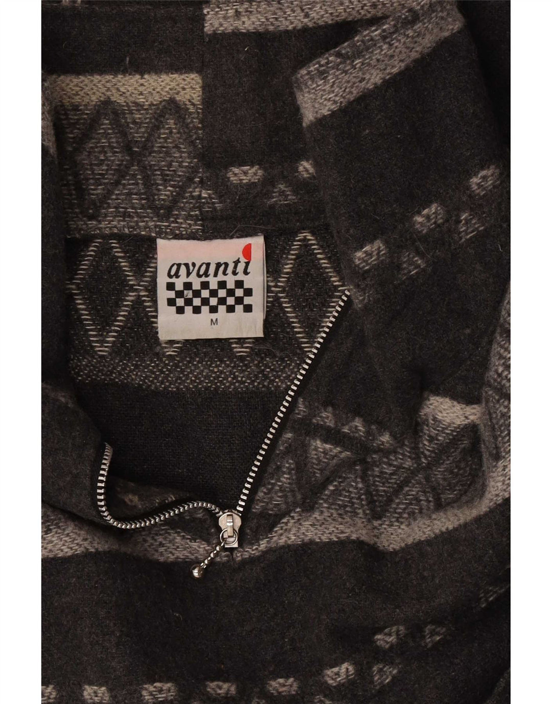 Męski sweter oversize Avanti z zamkiem błyskawicznym, średnioszary, geometryczny