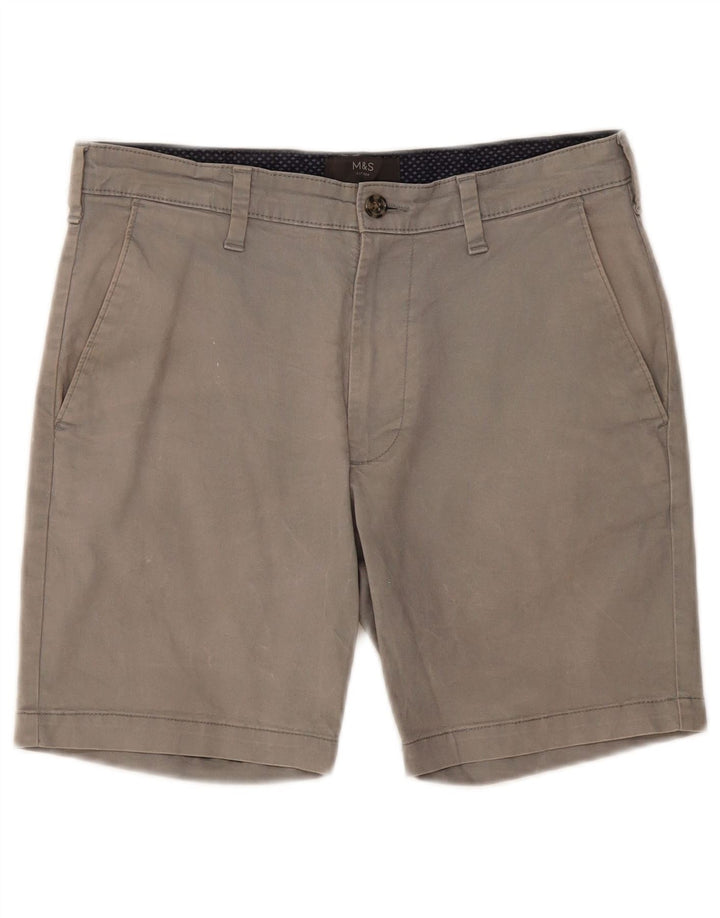 MARKS & SPENCER Mens Chino Shorts W30 Medium  Grey Cotton