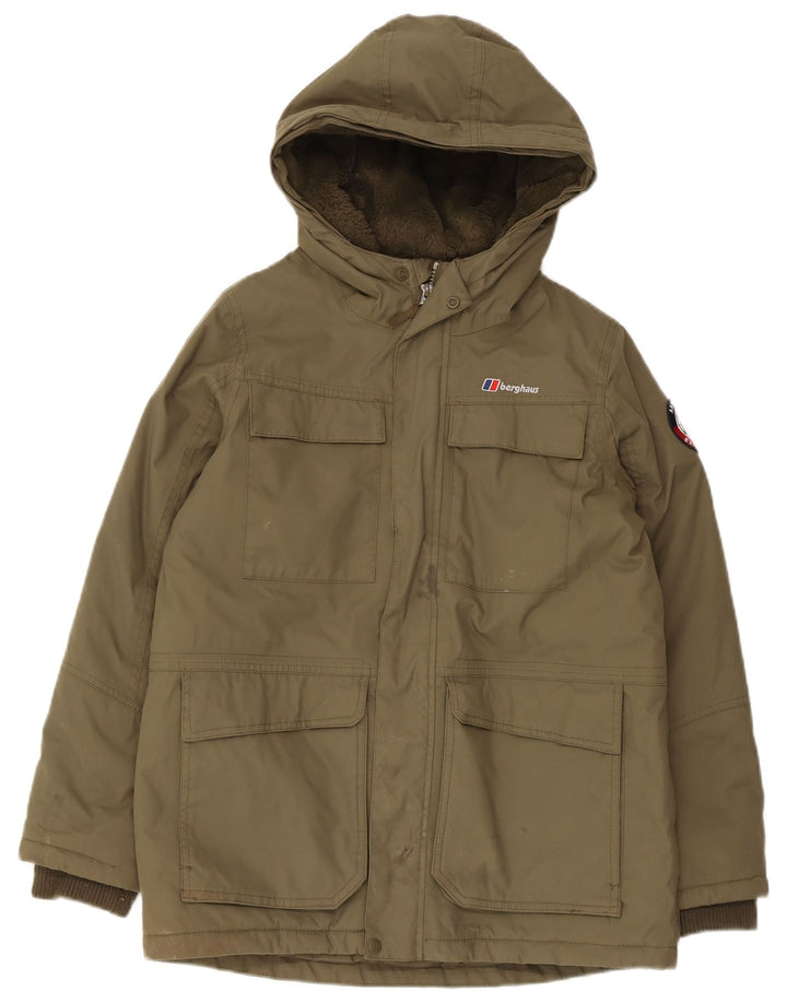 Chłopięca kurtka parka z kapturem Berghaus 11-12 lat, khaki, poliamid