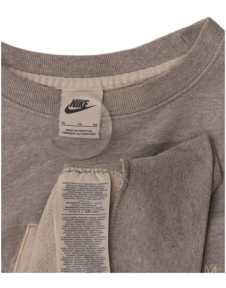 Męski sweter z grafiką Nike XL, szary, bawełniany