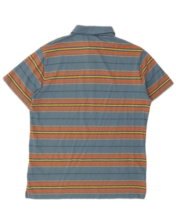 Superdry Mens Polo Shirt 2XL Blue Striped Cotton