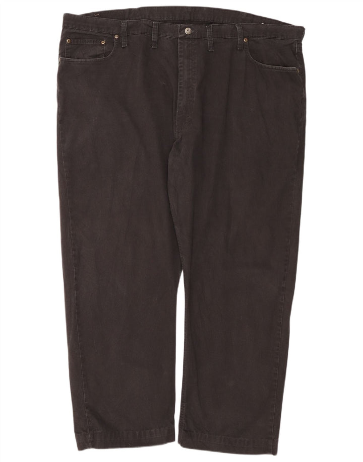 Męskie proste jeansy WRANGLER W46 L30, czarne, bawełniane