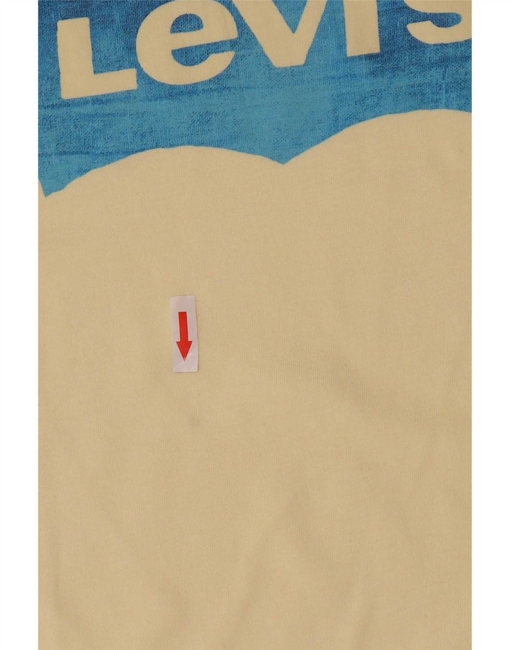 Męska koszulka z grafiką Levi's, średnia żółta bawełna
