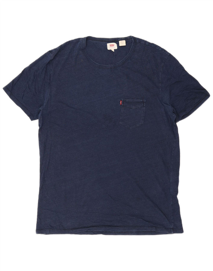 Męski T-shirt LEVI'S, duży, bawełniany w granatowe plamki