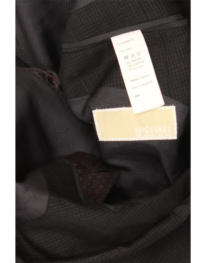MICHAEL KORS Męska marynarka zapinana na 2 guziki UK 46 3XL Czarna wełna