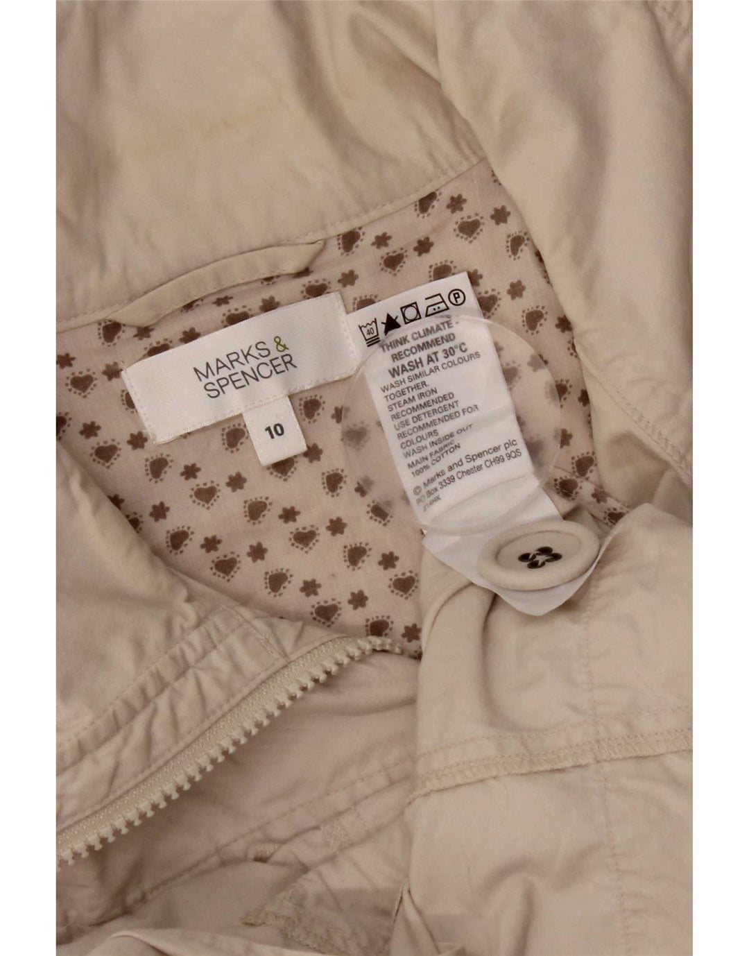Kurtka damska Marks & Spencer UK 10, mała, beżowa, bawełniana