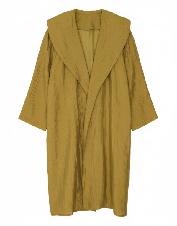 Vintage damski płaszcz oversize UK 14, średni khaki, poliester