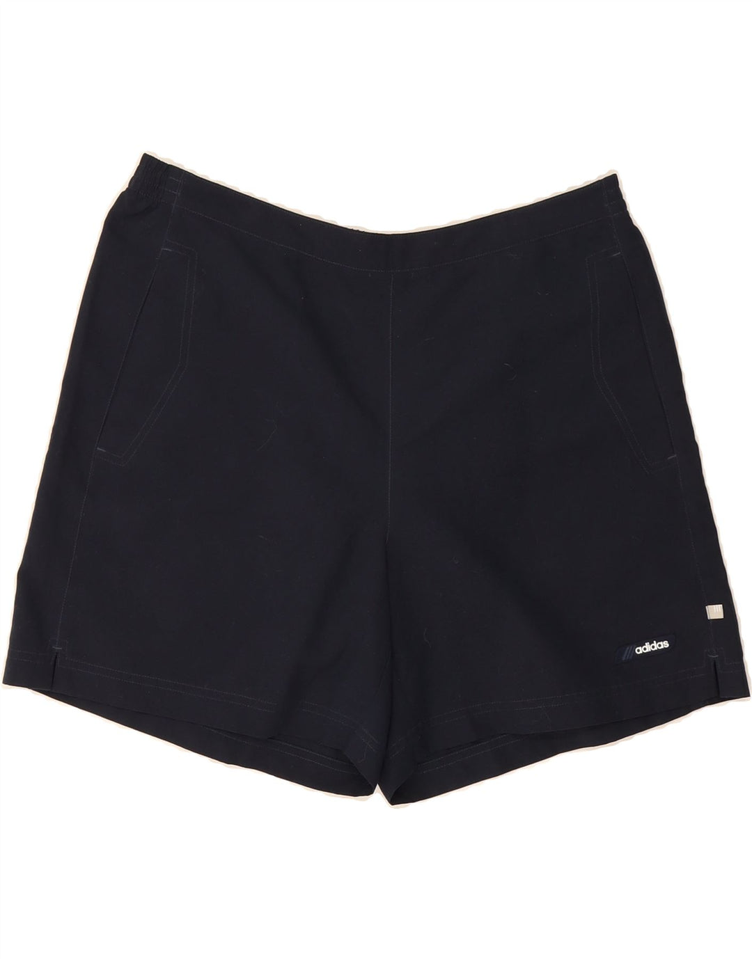 ADIDAS Womens Sport Shorts UK 16 Large  Navy Blue Polyester Vintage Adidas and Second-Hand Adidas from Messina Hembry 