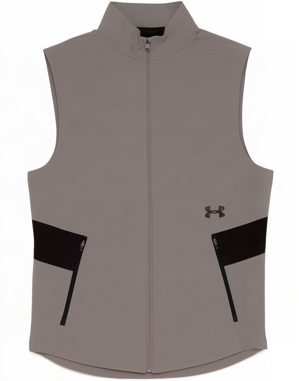 Męska bluza dresowa bez rękawów Under Armour, mała, szara, z blokami kolorów