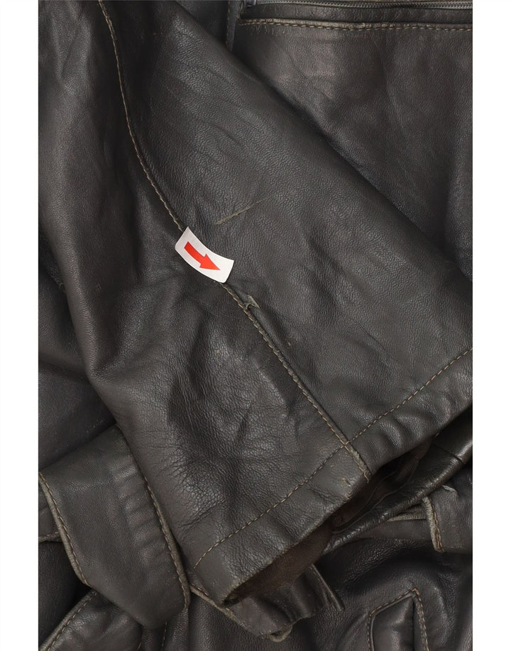 Vintage męska kurtka skórzana IT 50 duża czarna skóra