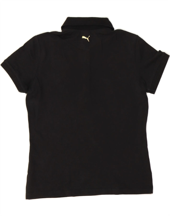 PUMA Womens Polo Shirt UK 12 Medium  Black Cotton Vintage Puma and Second-Hand Puma from Messina Hembry 