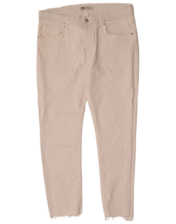 Męskie jeansy obcisłe Zara EU 46 XL W36 L29 Białe