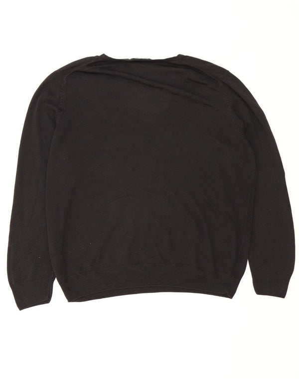 Marks & Spencer Damski sweter z dekoltem w kształcie litery V, UK 20 2XL, czarny akryl