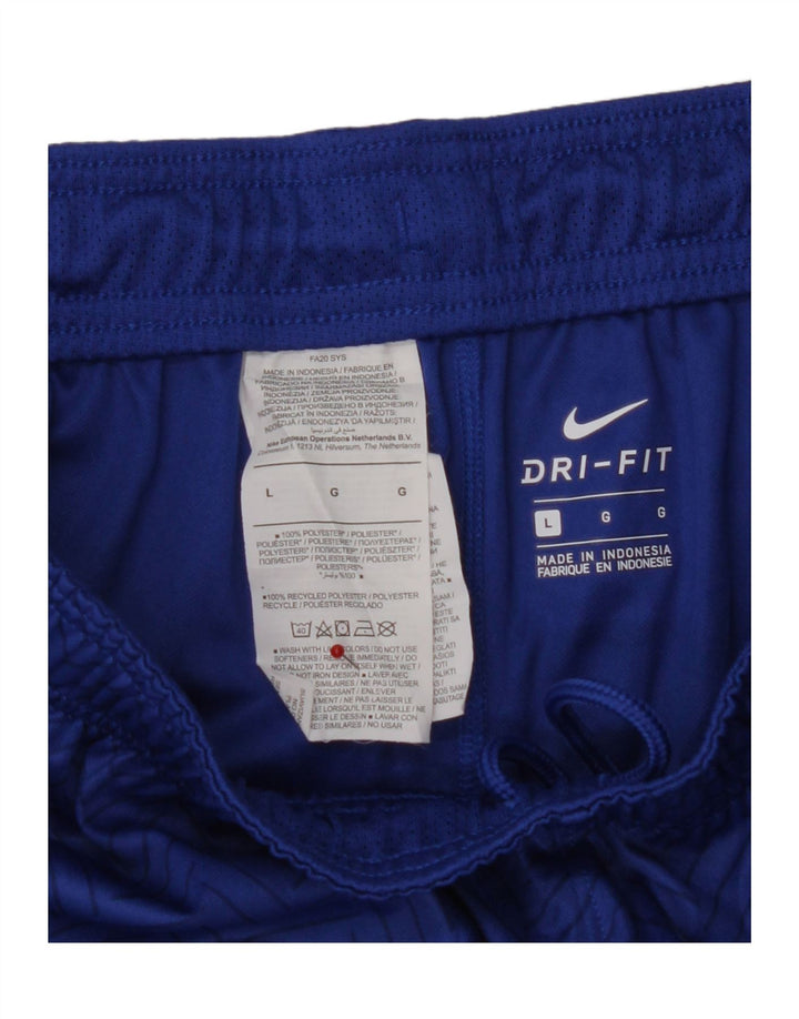 Męskie spodenki sportowe Nike Dri Fit Graphic, duży niebieski poliester z blokami kolorów
