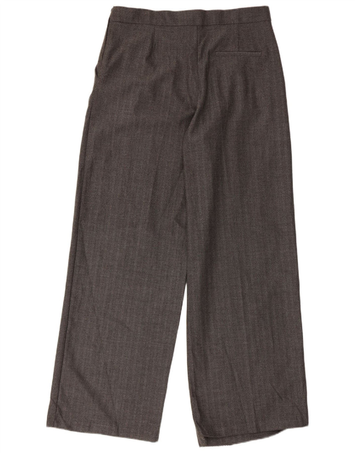 Damskie spodnie chino z szeroką nogawką Zara, średnie W28 L30, szare w jodełkę